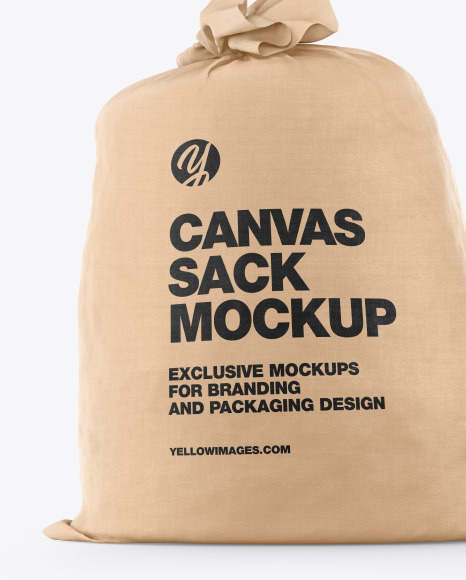 Canvas Sack Mockup In Bag Sack Mockups On Yellow Images Object Mockups