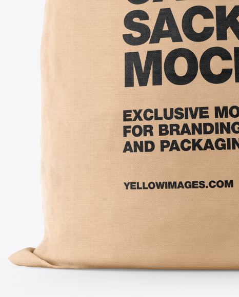 Download Canvas Sack Mockup In Bag Sack Mockups On Yellow Images Object Mockups Yellowimages Mockups