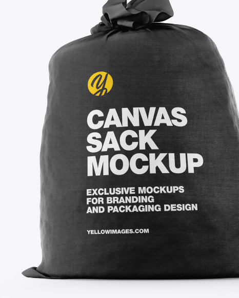 Download Canvas Sack Mockup In Bag Sack Mockups On Yellow Images Object Mockups Yellowimages Mockups