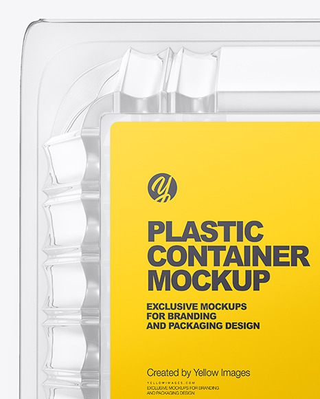 Download Transparent Plastic Container Mockup Top View In Pot Tub Mockups On Yellow Images Object Mockups Yellowimages Mockups