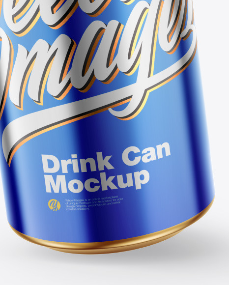 Glossy Metallic Drink Can Mockup PSD #5
