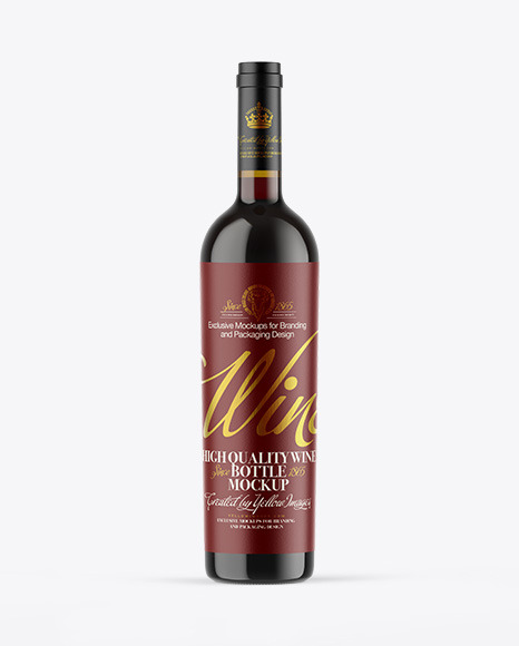 Antique Green Glass Red Wine Bottle Mockup
