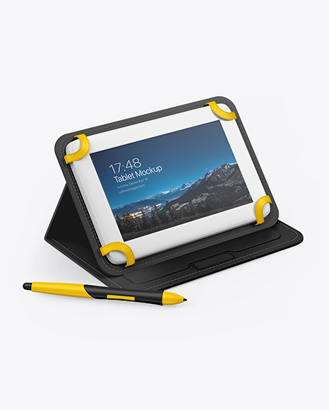 Download Graphics Tablet Mockup In Device Mockups On Yellow Images Object Mockups PSD Mockup Templates