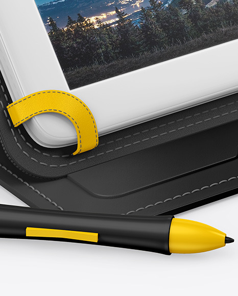 Download Graphics Tablet Mockup In Device Mockups On Yellow Images Object Mockups PSD Mockup Templates