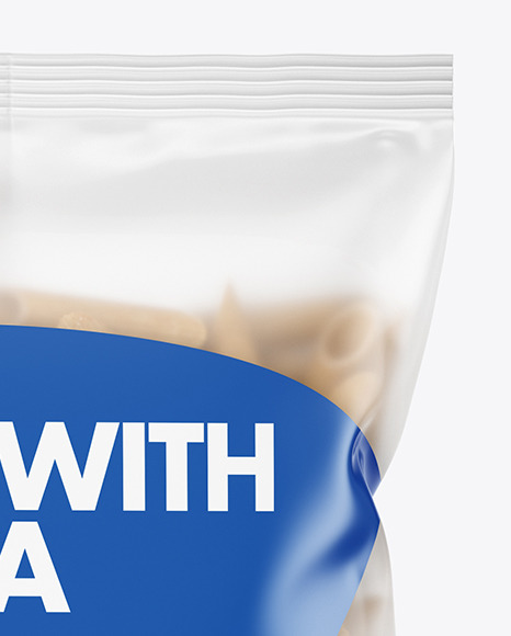 Whole Wheat Pennoni Rigati Pasta Matte Bag Mockup PSD #1