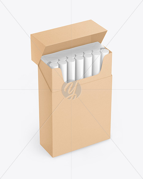 Kraft Cigarette Pack Mockup In Packaging Mockups On Yellow Images Object Mockups