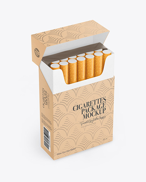 Download Kraft Cigarette Pack Mockup in Packaging Mockups on Yellow ...