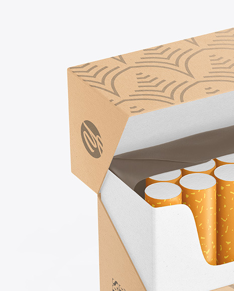 Download Kraft Cigarette Pack Mockup in Packaging Mockups on Yellow ...