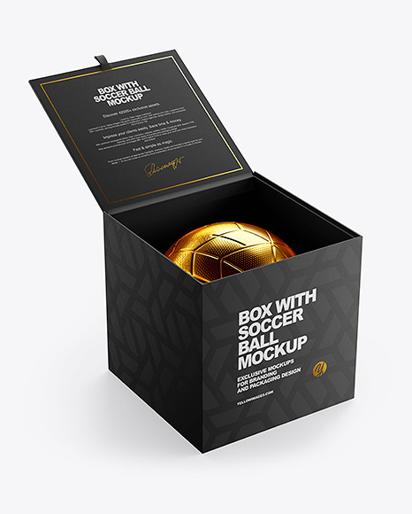 Box With Soccer Ball Mockup In Object Mockups On Yellow Images Object Mockups