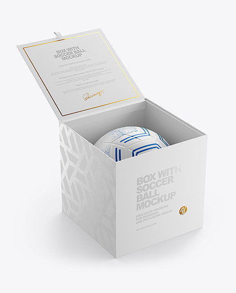 Download Box With Soccer Ball Mockup In Object Mockups On Yellow Images Object Mockups