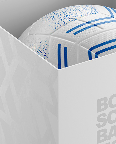 Download Box With Soccer Ball Mockup In Object Mockups On Yellow Images Object Mockups