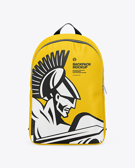 Download Backpack Mockup Front View In Apparel Mockups On Yellow Images Object Mockups PSD Mockup Templates