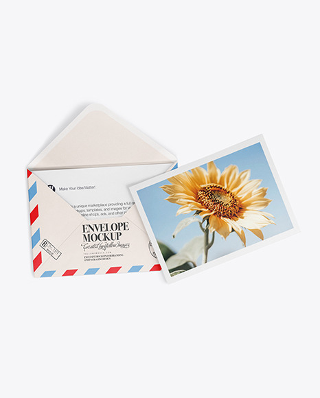 Download A5 Envelope And Two Cards Mockup In Stationery Mockups On Yellow Images Object Mockups PSD Mockup Templates