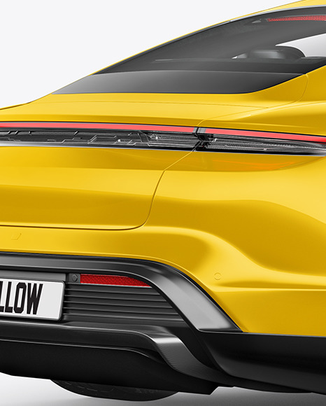 Electric Sport Car Mockup   Back HalfSide View PSD #1