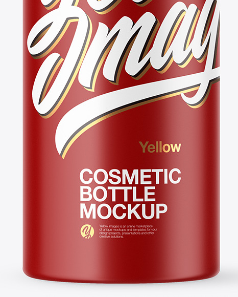 Matte Cosmetic Bottle with Pump Mockup PSD #4