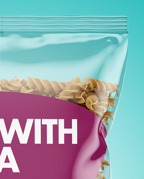 Мокап - Пакет макаронных изделий 6 Whole Wheat Fusilli Pasta Bag Mockup