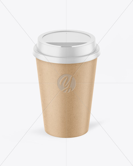 Download Kraft Coffee Cup Mockup In Cup Bowl Mockups On Yellow Images Object Mockups PSD Mockup Templates