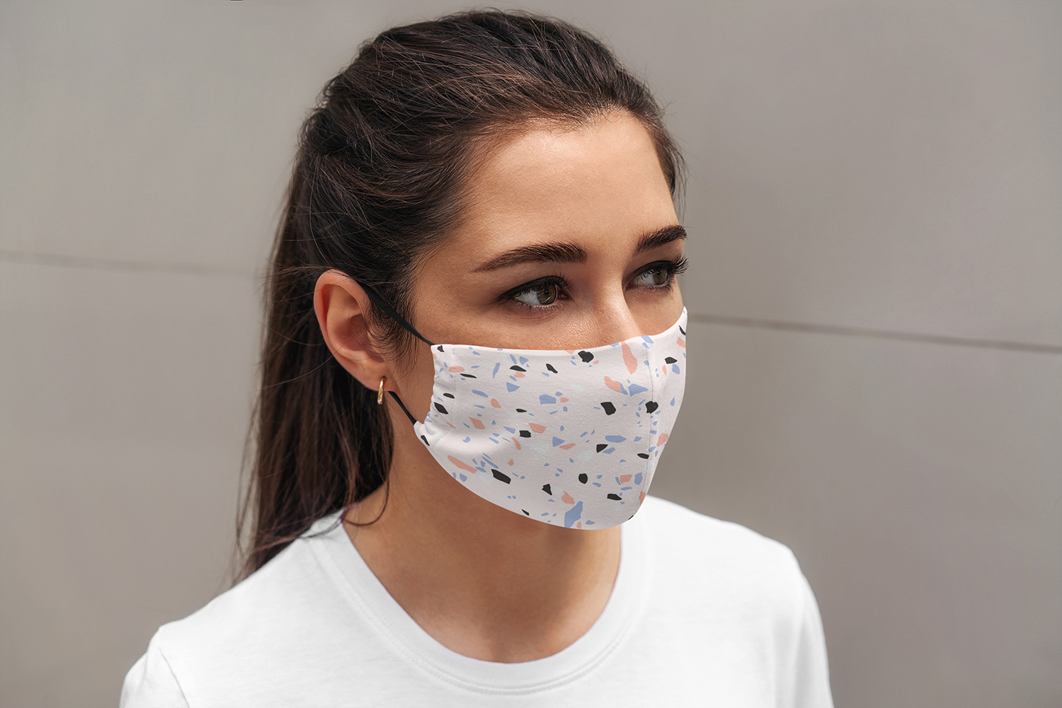 Face Mask Mockup Lifestyle In Product Mockups On Yellow Images Creative Store