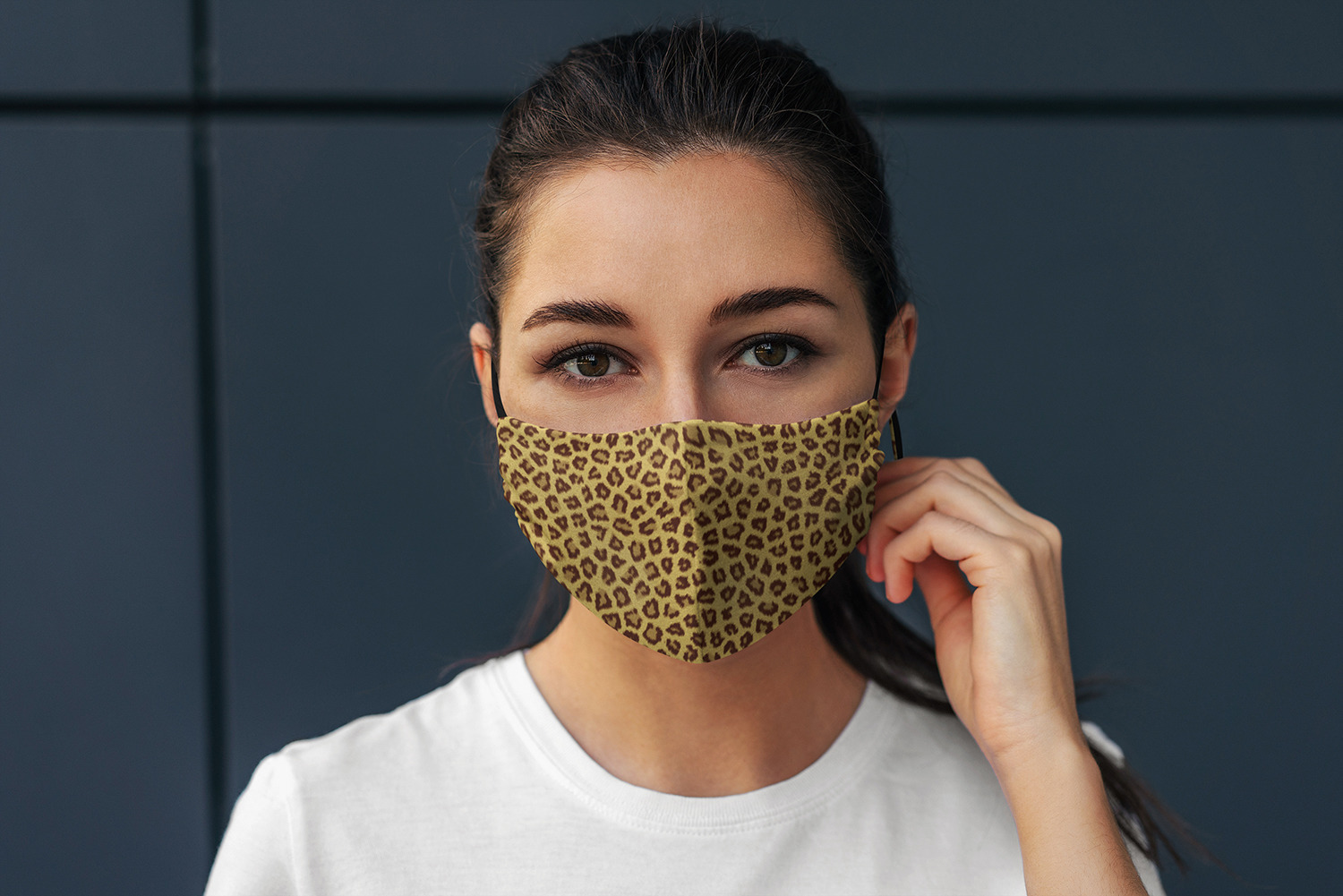 Download Full Face Mask Mockup - Face Mask With Elastic Cord And ...