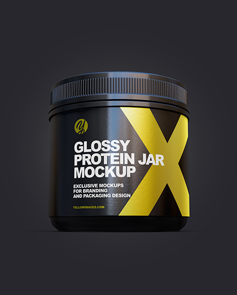 Download Glossy Protein Jar Mockup