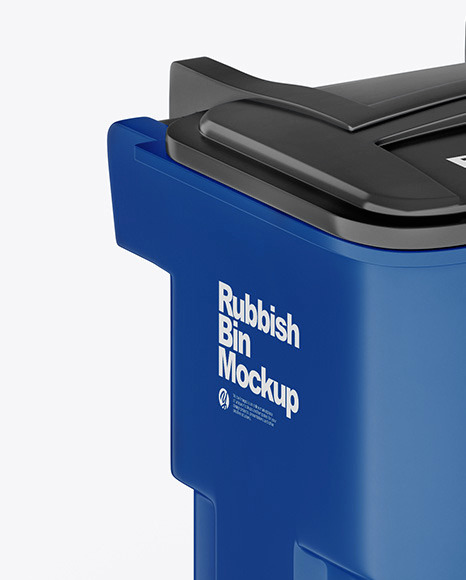 Download Textured Plastic Rubbish Bin Psd Mockup Half Side View Yellowimages