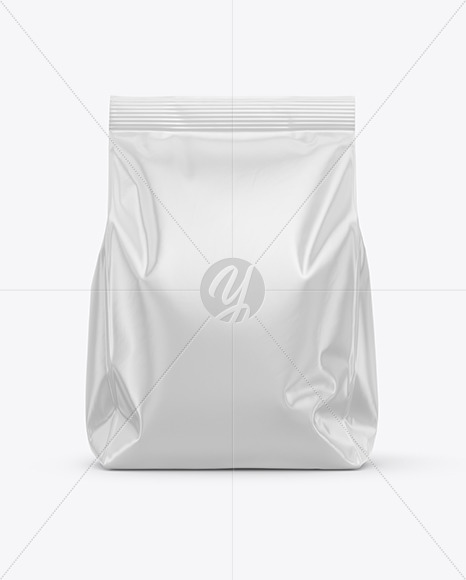 Glossy Food Bag Mockup Front View In Bag Sack Mockups On Yellow Images Object Mockups