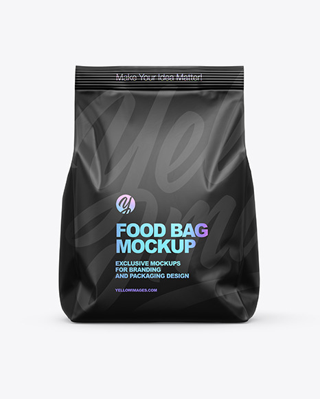 Download Matte Food Bag Mockup Front View In Bag Sack Mockups On Yellow Images Object Mockups PSD Mockup Templates