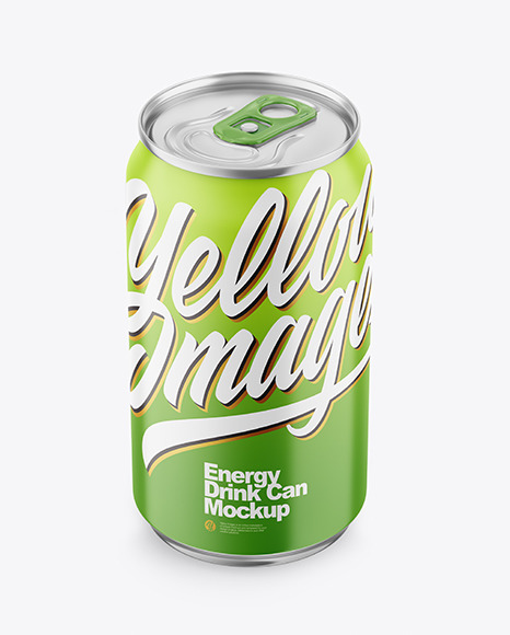 Metallic Drink Can With Matte Finish And Condensation Mockup PSD #2