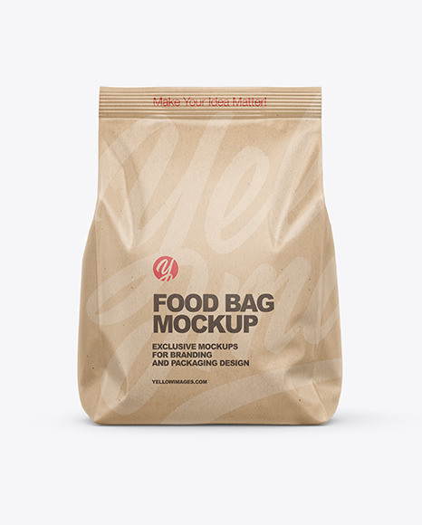 Download Pet Food Packaging Mockup Free - Matte Bag Mockup Half Side View In Bag Sack Mockups On Yellow