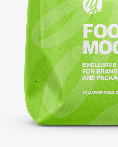 Download Kraft Food Bag Mockup Front View In Bag Sack Mockups On Yellow Images Object Mockups PSD Mockup Templates