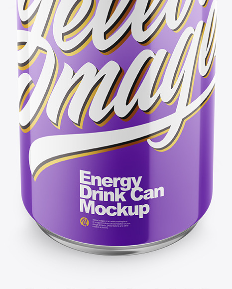 Download Metallic Drink Can With Glossy Finish Mockup Yellow Author