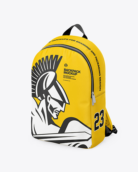 Download Backpack Mockup Half Side View In Apparel Mockups On Yellow Images Object Mockups