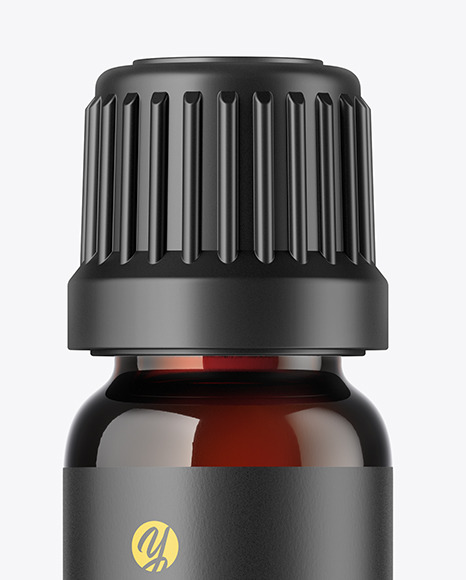 Dark Amber Glass Bottle Mockup PSD #2