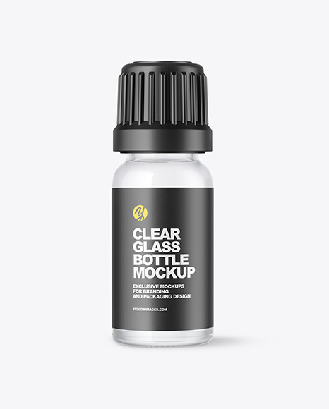 Clear Glass Bottle Mockup PSD #2