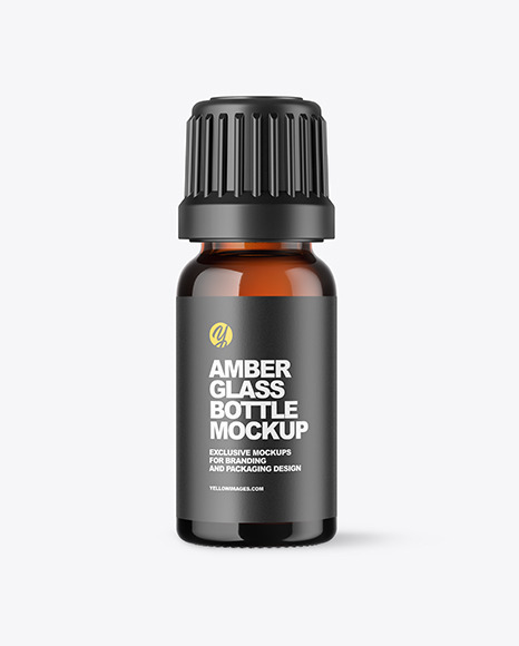 Amber Glass Bottle Mockup PSD #2