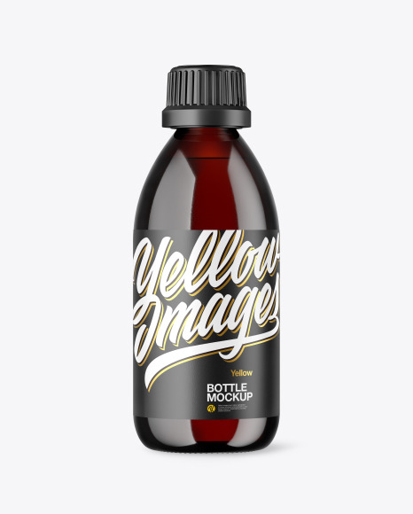 Dark Amber Glass Bottle Mockup