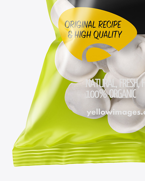 Download Plastic Bag With Dumplings Mockup In Bag Sack Mockups On Yellow Images Object Mockups PSD Mockup Templates