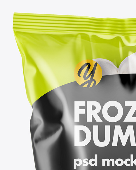 Download Plastic Bag With Dumplings Mockup In Bag Sack Mockups On Yellow Images Object Mockups