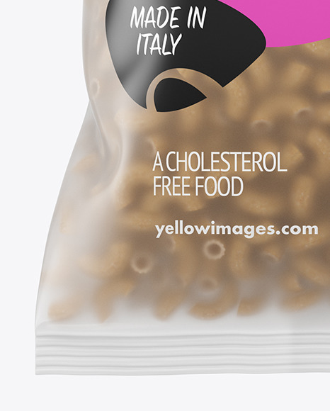 Download Whole Wheat Chifferini Rigati Pasta Frosted Bag Mockup In Bag Sack Mockups On Yellow Images Object Mockups PSD Mockup Templates