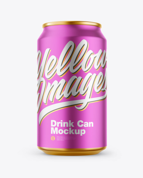 Matte Metallic Drink Can Mockup