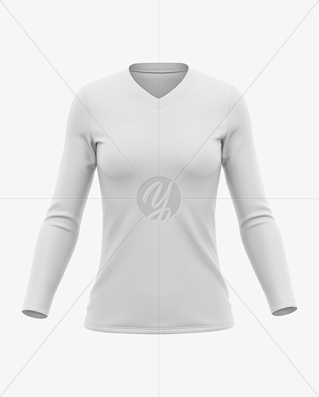 Download Women S Long Sleeve T Shirt Mockup Front View In Apparel Mockups On Yellow Images Object Mockups