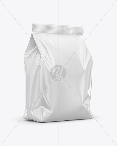 Download Matte Metallic Food Bag Mockup Half Side View In Bag Sack Mockups On Yellow Images Object Mockups Yellowimages Mockups