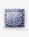 Clear Transparent Plastic Container with Blueberries Mockup – Top View