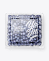 Clear Transparent Plastic Container with Blueberries Mockup – Top View