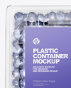 Clear Transparent Plastic Container with Blueberries Mockup – Top View