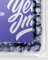 Clear Transparent Plastic Container with Blueberries Mockup – Top View