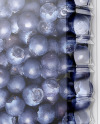 Clear Transparent Plastic Container with Blueberries Mockup – Top View
