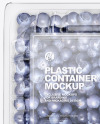 Clear Transparent Plastic Container with Blueberries Mockup – Top View