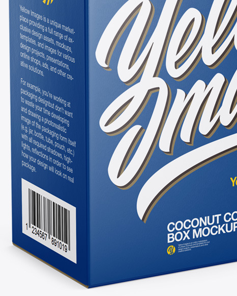 Paper Box With Coconut Coals Mockup In Box Mockups On Yellow Images Object Mockups