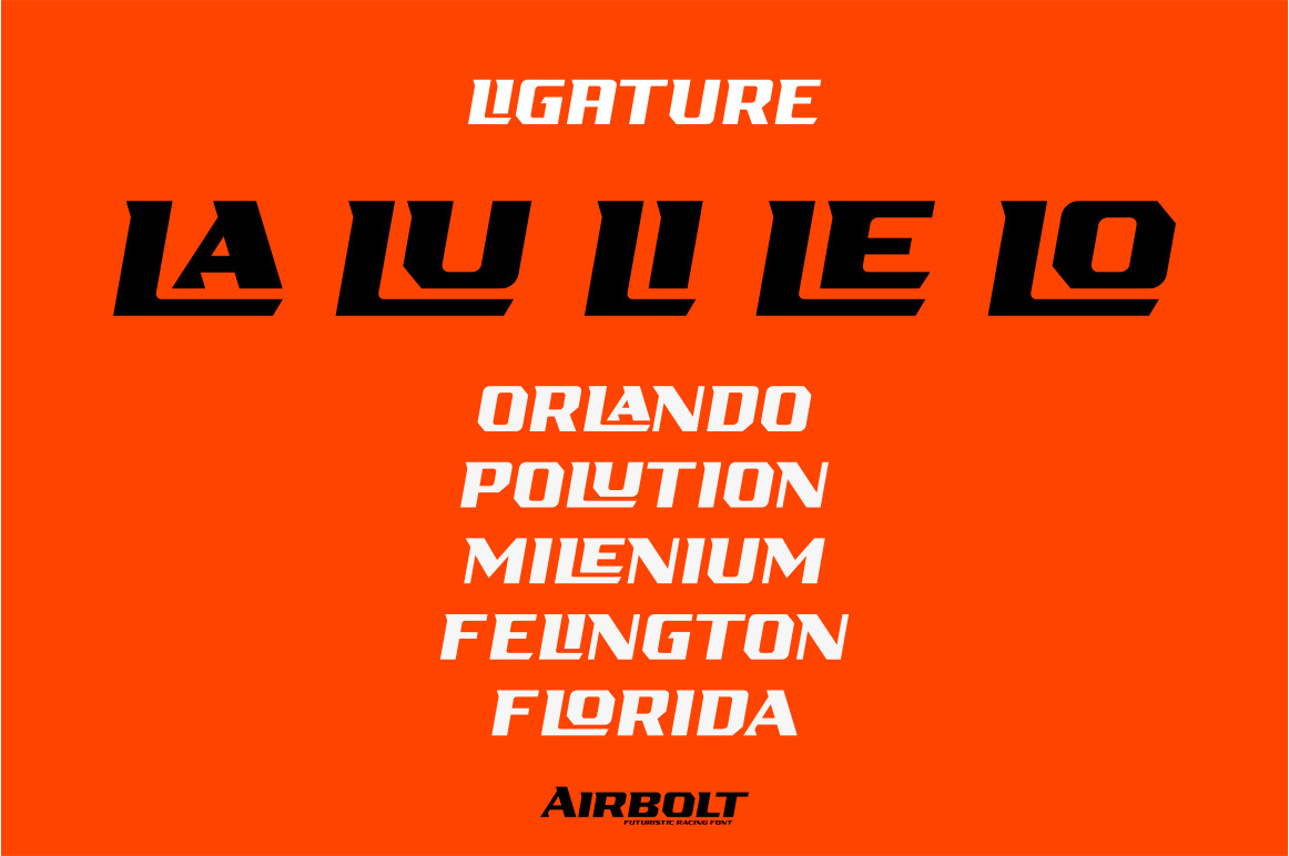 AIRBOLT - FUTURISTIC RACING FONT